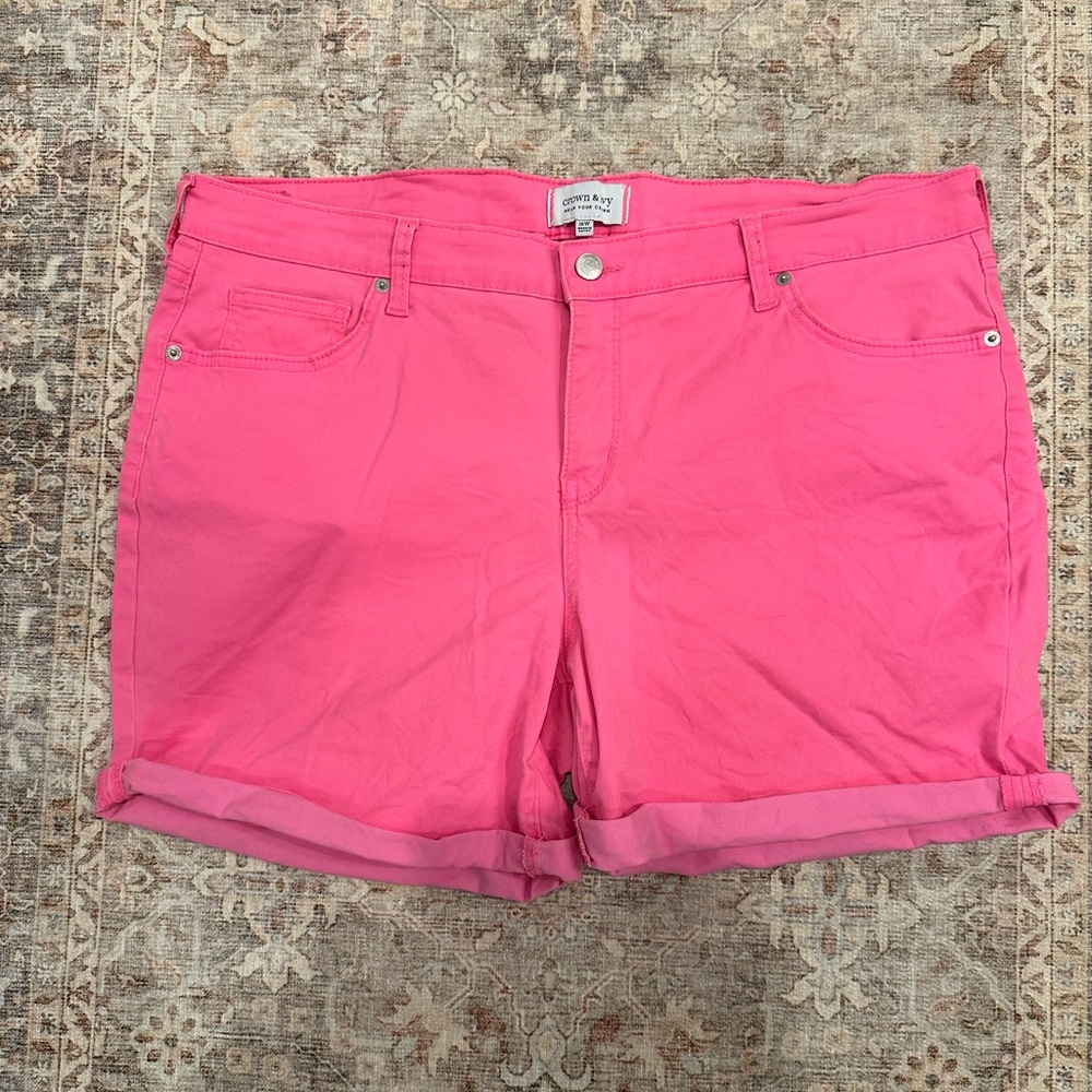 Crown and Ivy Pink Women Shorts- 16W